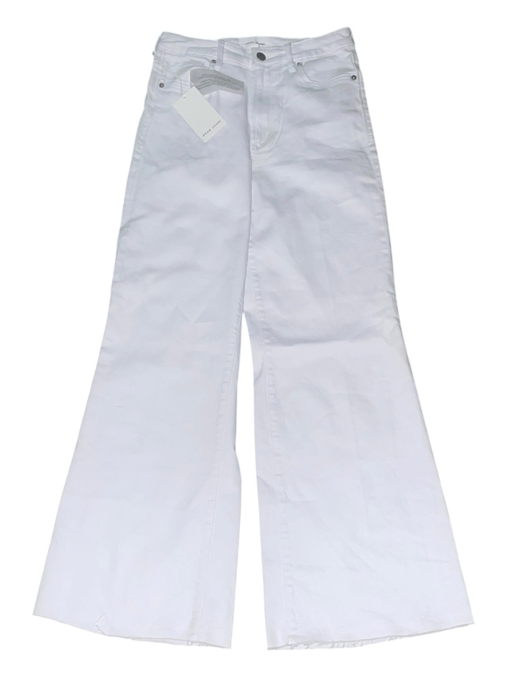 Dear John Fiona White Wide Leg Destructed Hem Jeans NWOT - Picture 3 of 8